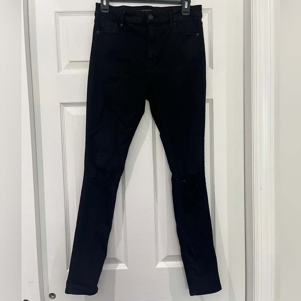 Abercrombie & Fitch Ripped Black Stretchy Skinny Jeans 27W 30L